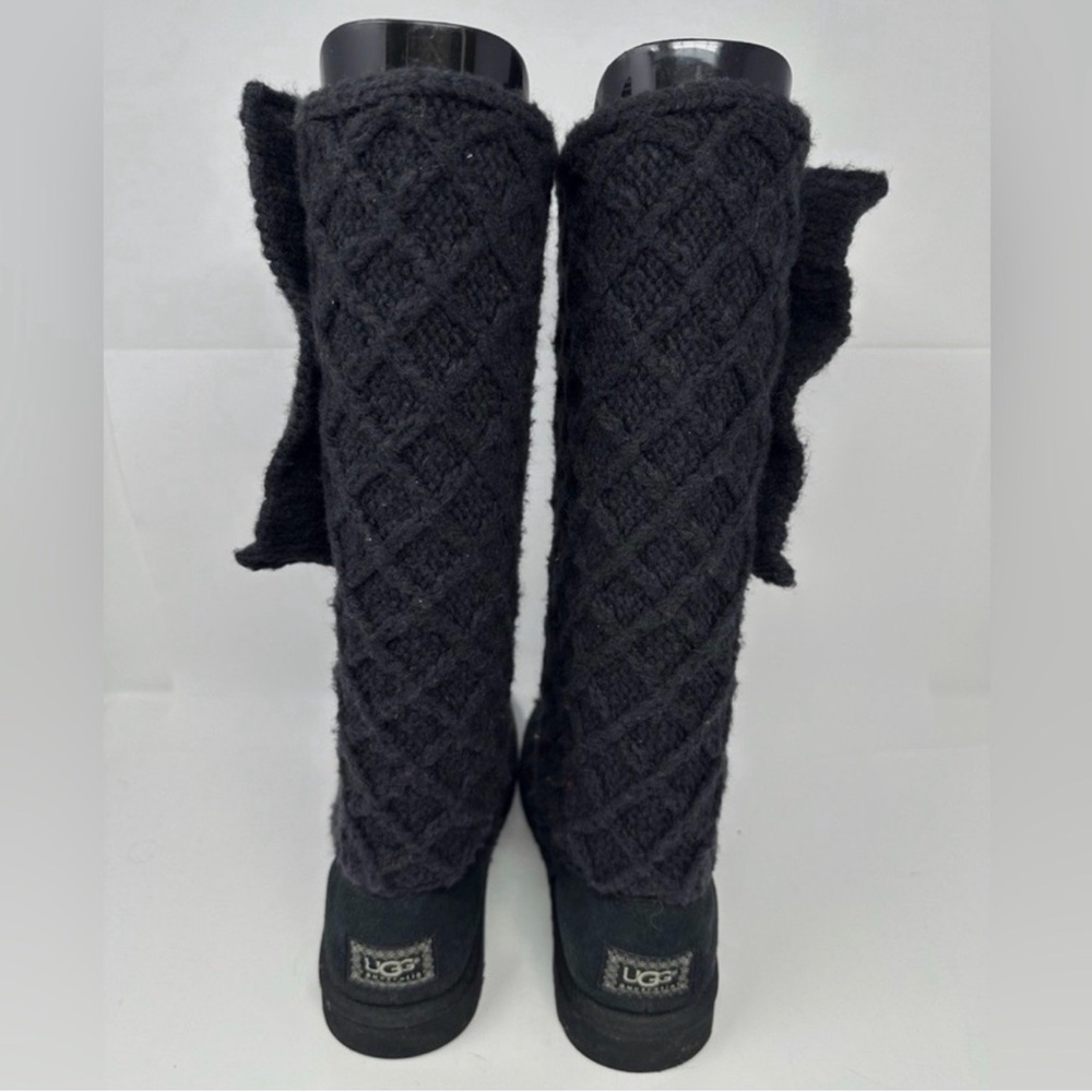 UGG Cozy Knit Boots Charcoal Gray Size 7 NWT Fold Over Style